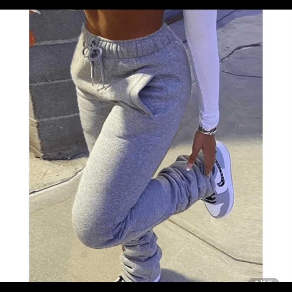Drawstring Stacked Sweatpants